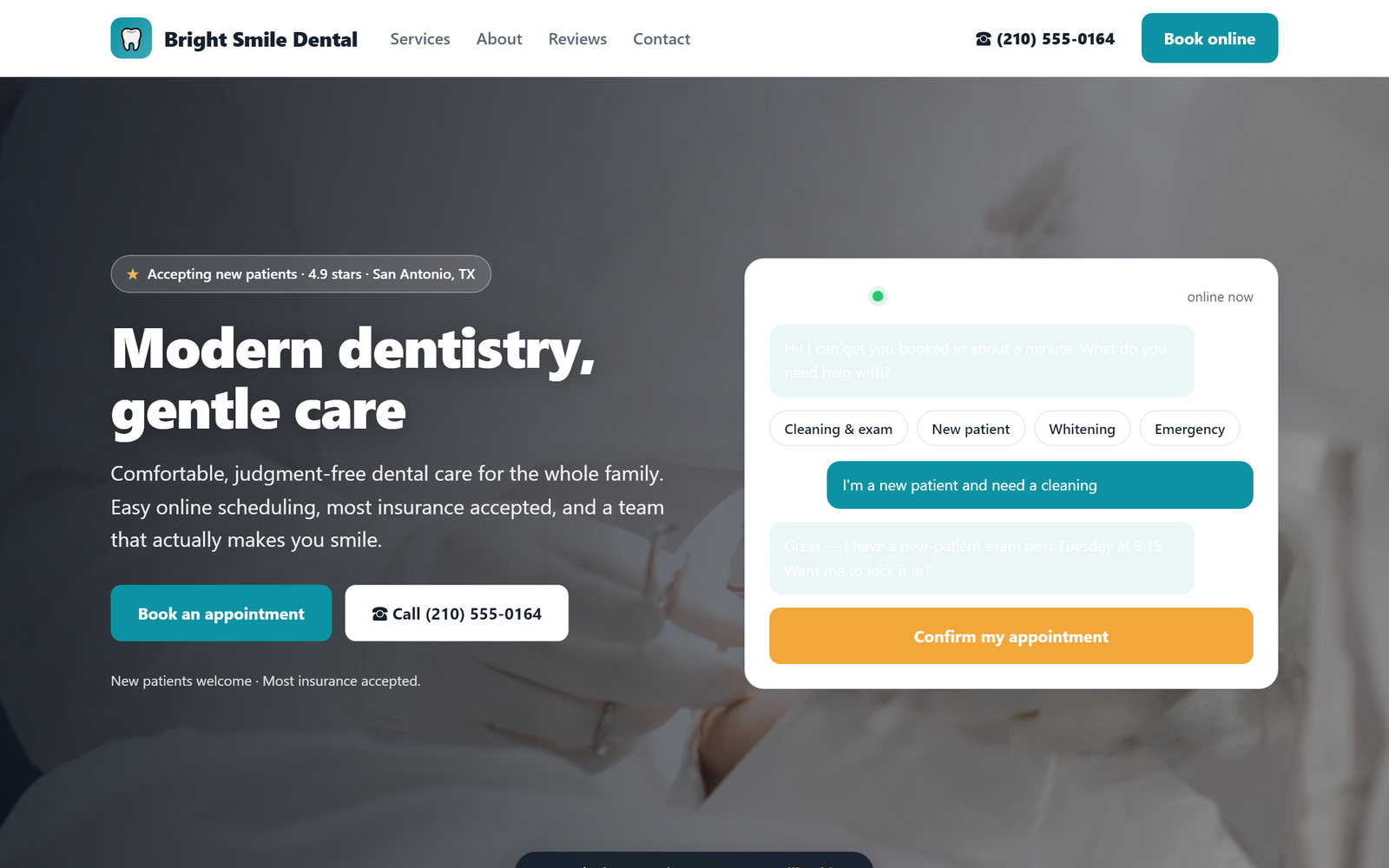 Bright Smile dental demo website