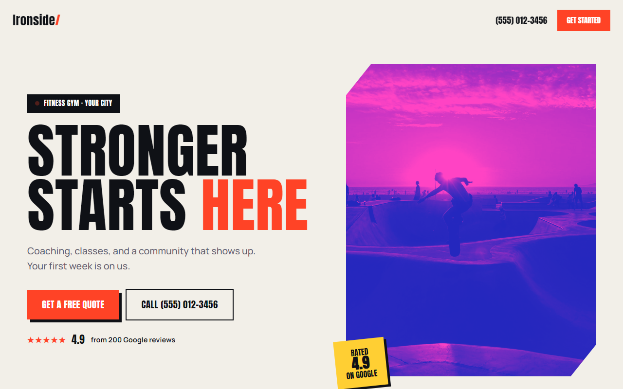 Ironside Strength & Fitness design preview