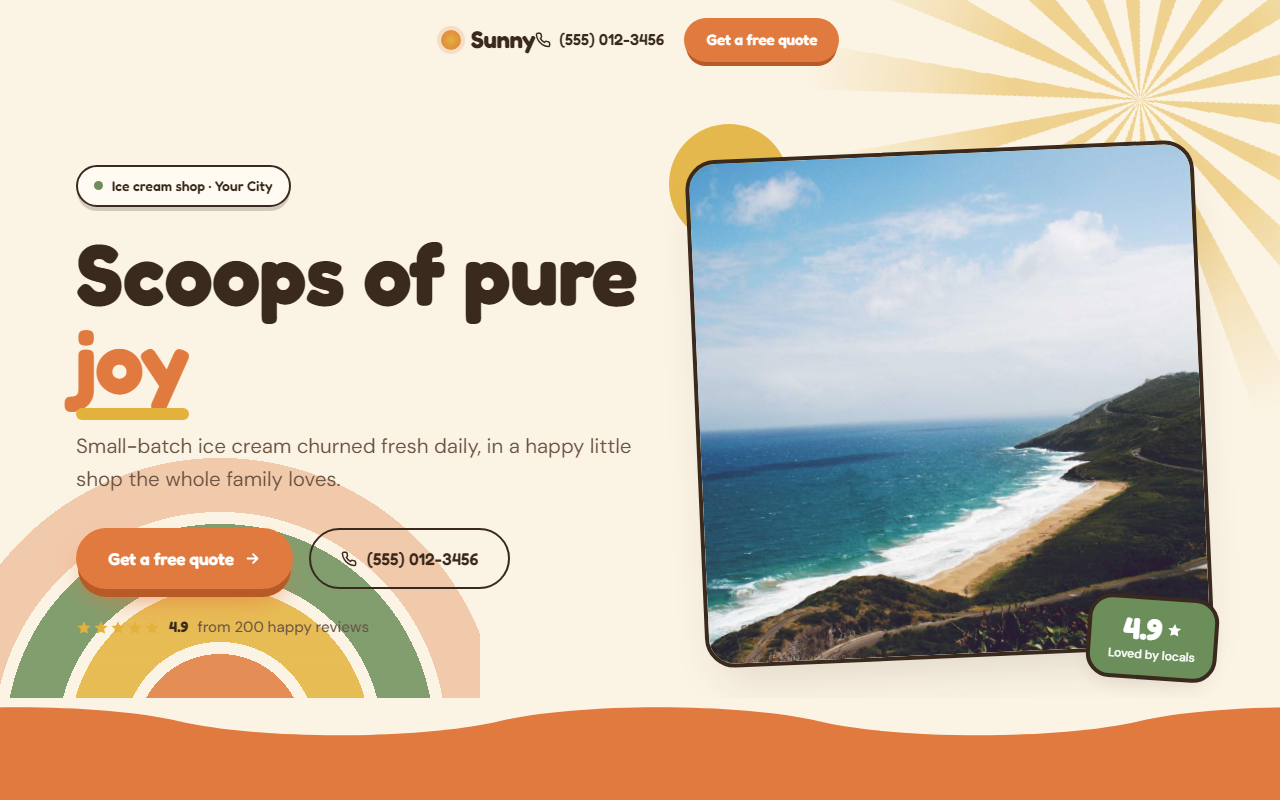 Sunny Days Creamery design preview